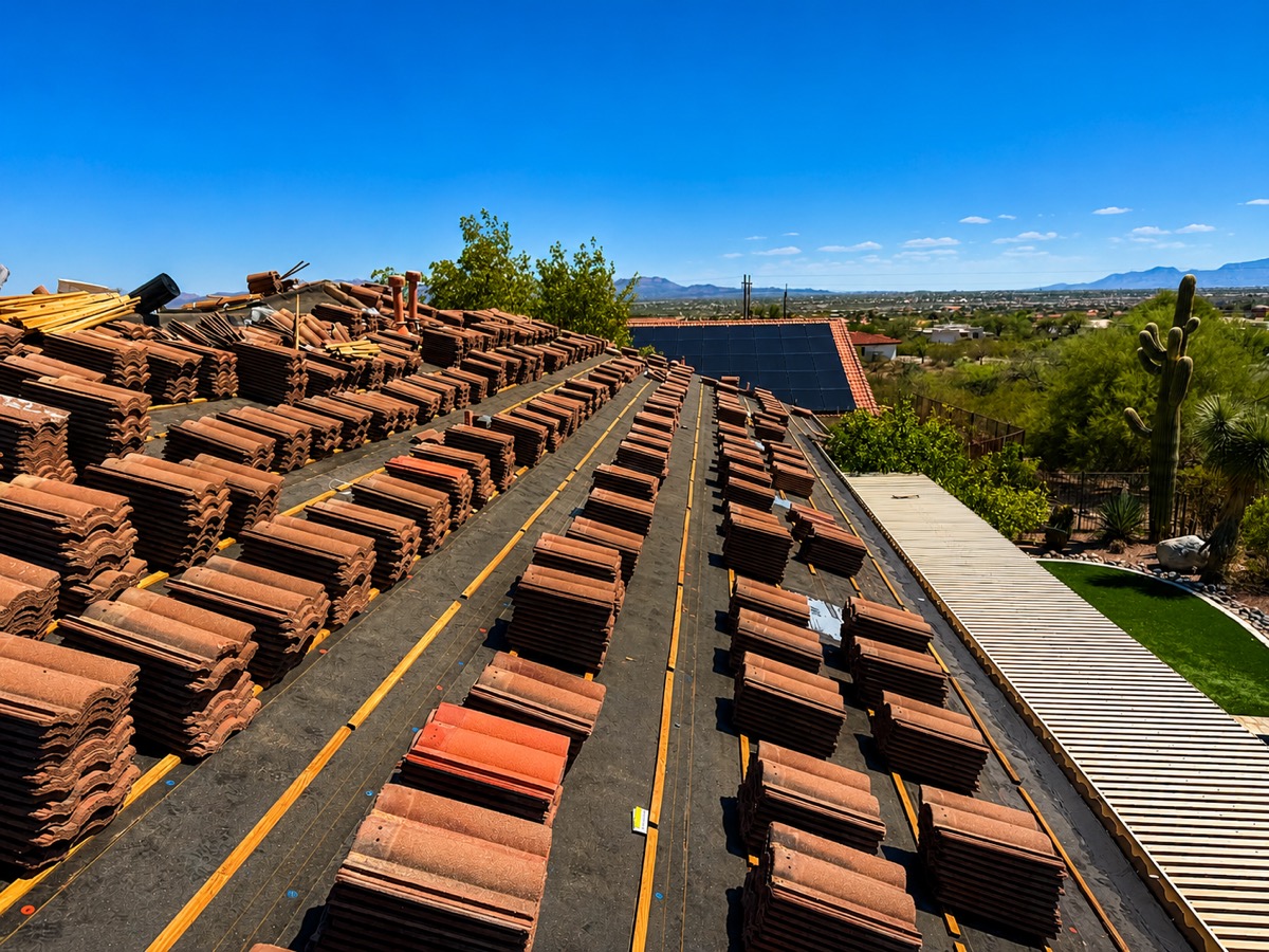 New tile roof installation in Tucson