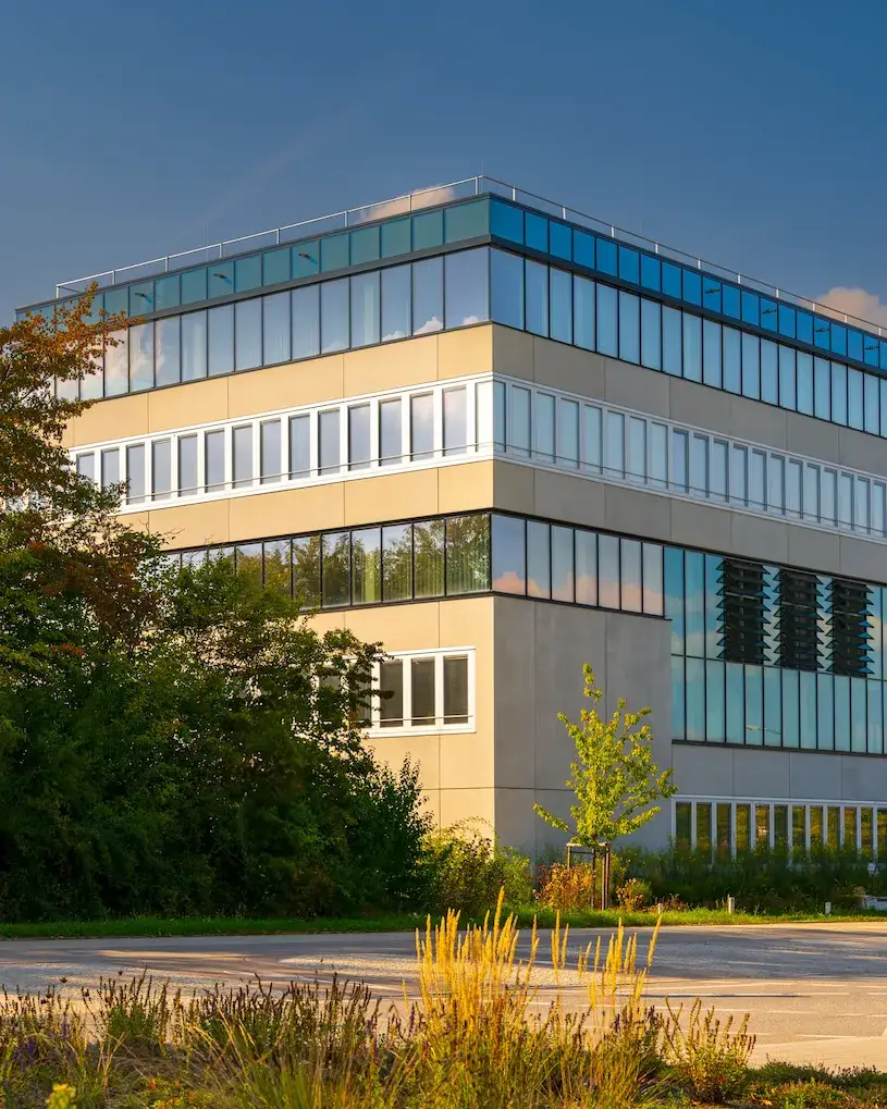 Multi-story commercial office building with flat roof in Tucson Arizona